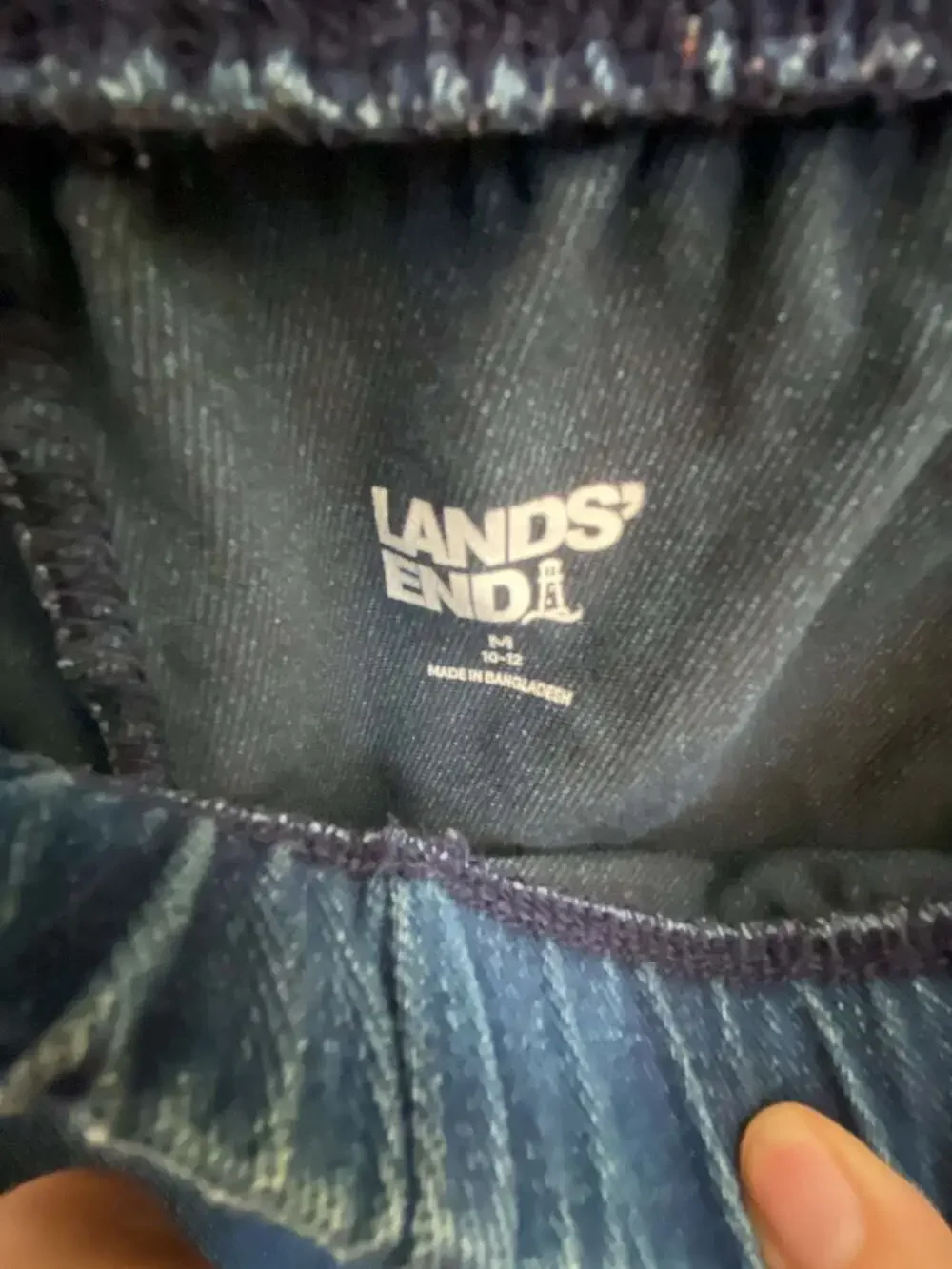 Lands' End Women's Blue Elastic Waist Straight Leg Knit Pants